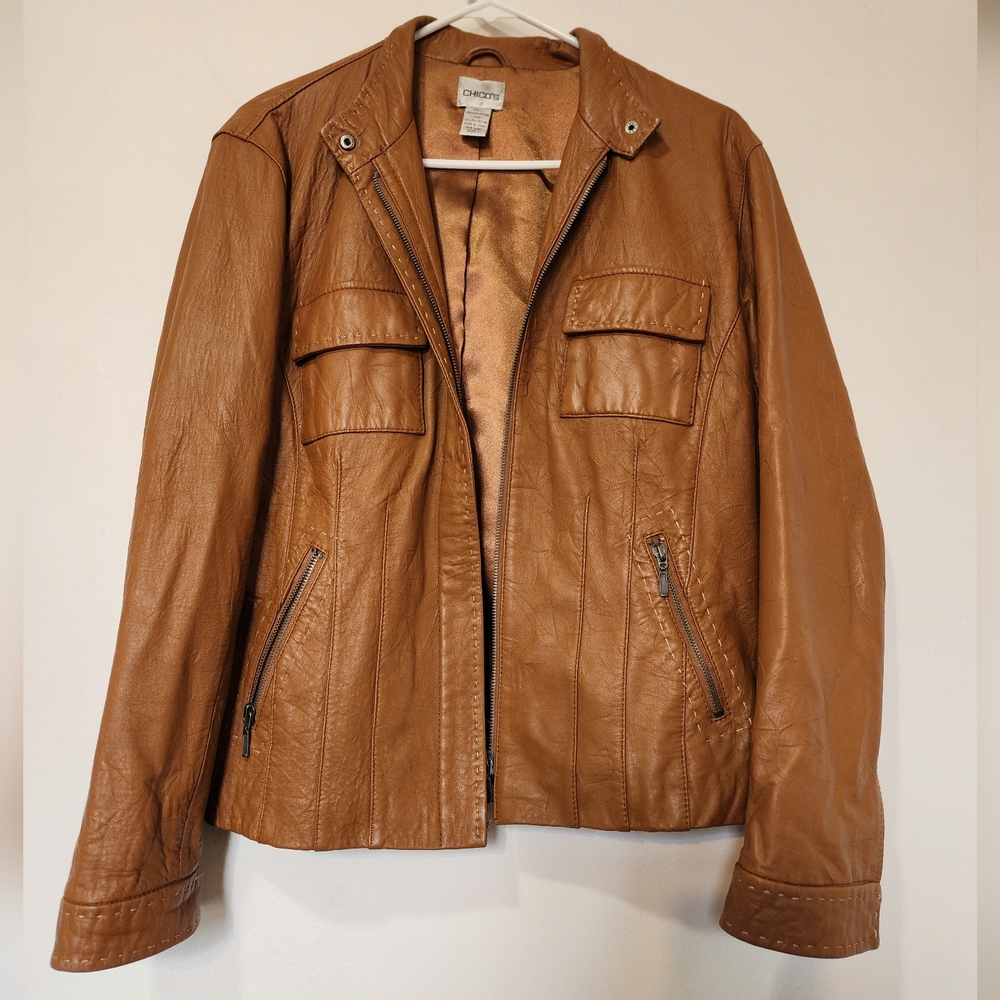 Chico's genuine leather jacket
